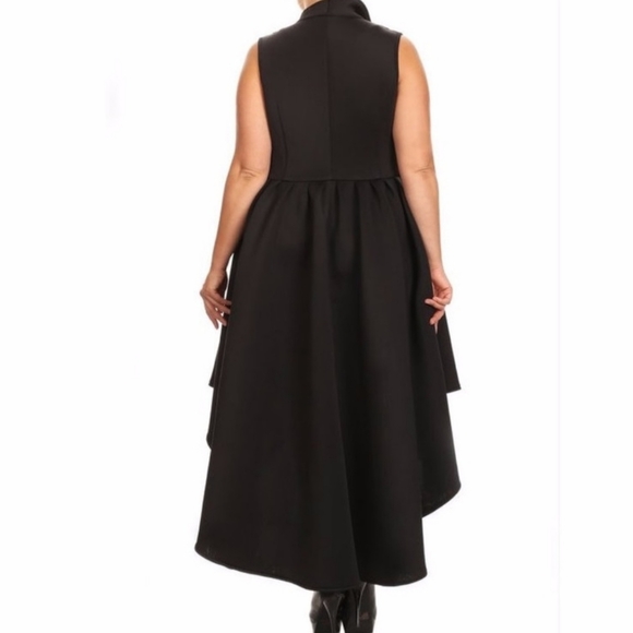 Plus Size Black Hi Low Fit Flare Maxi Dress - Picture 4 of 4